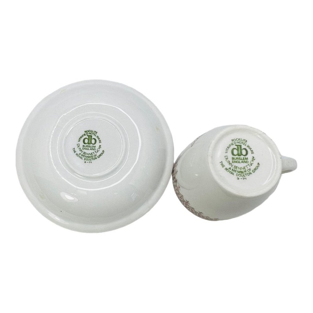 Bel & The Dragon Vitrified Hotel Ware Espresso Teacup Set Dunn Bennett - Picture 8 of 10